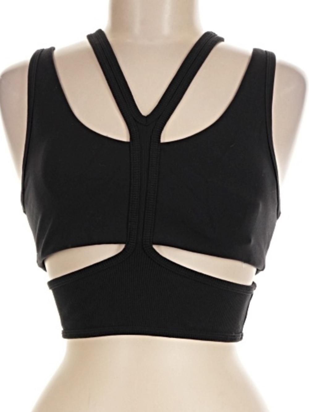 ALO Yoga Black Cutout Crop Top